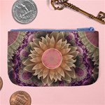 Pastel Pearl Lotus Garden of Fractal Dahlia Flowers Large Coin Purse Back