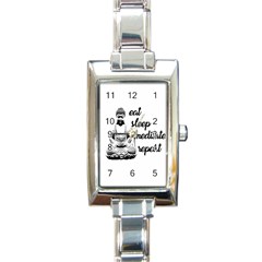 Eat, Sleep, Meditate, Repeat  Rectangle Italian Charm Watch by Valentinaart