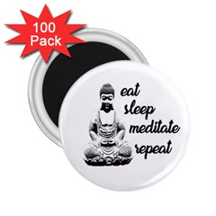 Eat, Sleep, Meditate, Repeat  2 25  Magnets (100 Pack)  by Valentinaart