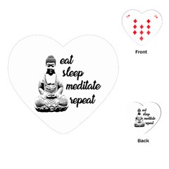 Eat, Sleep, Meditate, Repeat  Playing Cards (heart)  by Valentinaart