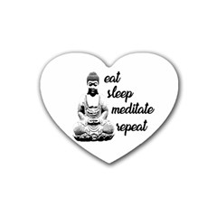 Eat, Sleep, Meditate, Repeat  Heart Coaster (4 Pack)  by Valentinaart