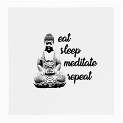 Eat, Sleep, Meditate, Repeat  Medium Glasses Cloth (2-side) by Valentinaart