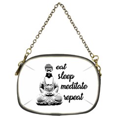 Eat, Sleep, Meditate, Repeat  Chain Purses (two Sides)  by Valentinaart