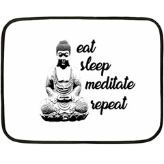 Eat, Sleep, Meditate, Repeat  Fleece Blanket (mini) by Valentinaart