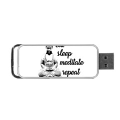 Eat, Sleep, Meditate, Repeat  Portable Usb Flash (one Side) by Valentinaart