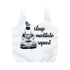 Eat, Sleep, Meditate, Repeat  Full Print Recycle Bags (m)  by Valentinaart