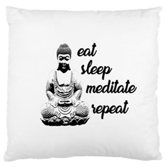 Eat, Sleep, Meditate, Repeat  Standard Flano Cushion Case (two Sides) by Valentinaart