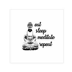 Eat, Sleep, Meditate, Repeat  Small Satin Scarf (square) by Valentinaart