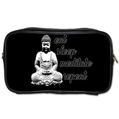 Eat, Sleep, Meditate, Repeat  Toiletries Bags by Valentinaart