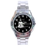 Eat, sleep, meditate, repeat  Stainless Steel Analogue Watch Front