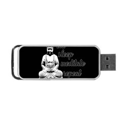 Eat, Sleep, Meditate, Repeat  Portable Usb Flash (one Side) by Valentinaart