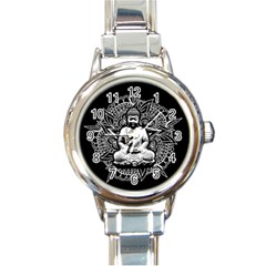 Ornate Buddha Round Italian Charm Watch by Valentinaart