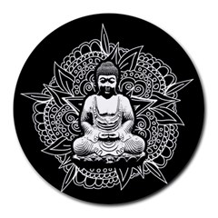 Ornate Buddha Round Mousepads by Valentinaart