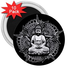 Ornate Buddha 3  Magnets (10 Pack)  by Valentinaart