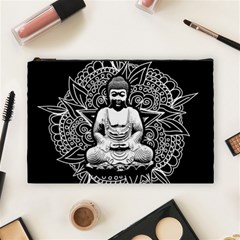 Ornate Buddha Cosmetic Bag (large)  by Valentinaart