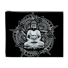 Ornate Buddha Cosmetic Bag (xl) by Valentinaart