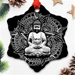 Ornate Buddha Snowflake Ornament (Two Sides) Front