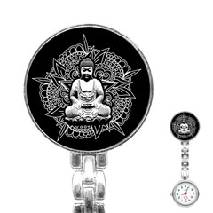 Ornate Buddha Stainless Steel Nurses Watch