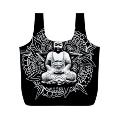 Ornate Buddha Full Print Recycle Bags (m)  by Valentinaart