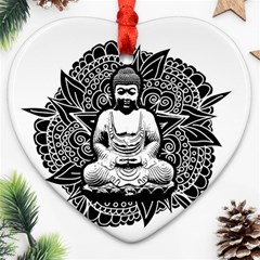 Ornate Buddha Ornament (heart) by Valentinaart