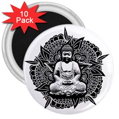 Ornate Buddha 3  Magnets (10 Pack)  by Valentinaart