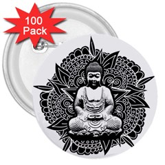 Ornate Buddha 3  Buttons (100 Pack)  by Valentinaart