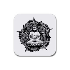 Ornate Buddha Rubber Coaster (square)  by Valentinaart