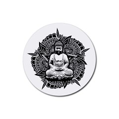 Ornate Buddha Rubber Round Coaster (4 Pack)  by Valentinaart