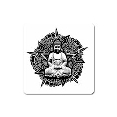 Ornate Buddha Square Magnet by Valentinaart