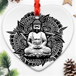 Ornate Buddha Heart Ornament (Two Sides) Front