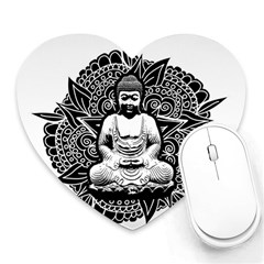 Ornate Buddha Heart Mousepads by Valentinaart