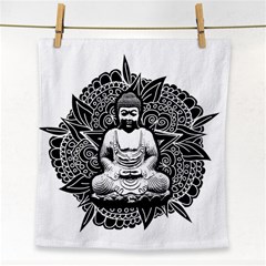 Ornate Buddha Face Towel by Valentinaart