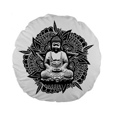 Ornate Buddha Standard 15  Premium Flano Round Cushions by Valentinaart