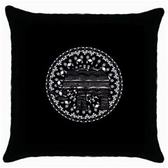 Ornate Mandala Elephant  Throw Pillow Case (black) by Valentinaart