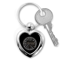 Ornate Mandala Elephant  Key Chains (heart)  by Valentinaart