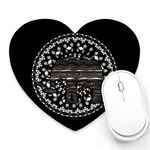 Ornate mandala elephant  Heart Mousepads Front