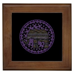 Ornate Mandala Elephant  Framed Tiles by Valentinaart