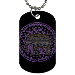 Ornate Mandala Elephant  Dog Tag (two Sides) by Valentinaart