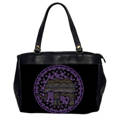 Ornate Mandala Elephant  Office Handbags (2 Sides)  by Valentinaart