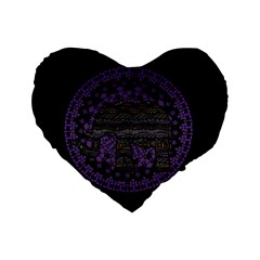 Ornate Mandala Elephant  Standard 16  Premium Heart Shape Cushions by Valentinaart