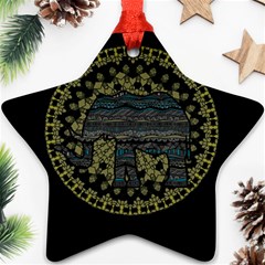 Ornate mandala elephant  Ornament (Star)