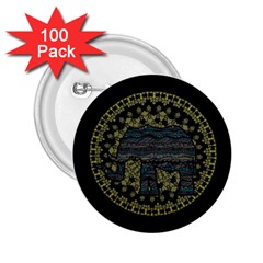 Ornate mandala elephant  2.25  Buttons (100 pack) 