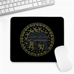 Ornate mandala elephant  Large Mousepads