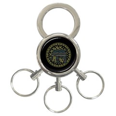 Ornate mandala elephant  3-Ring Key Chains