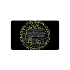 Ornate mandala elephant  Magnet (Name Card)