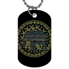 Ornate mandala elephant  Dog Tag (One Side)