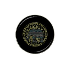 Ornate mandala elephant  Hat Clip Ball Marker