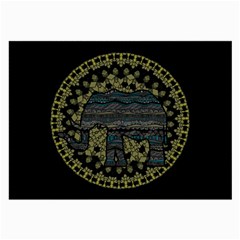 Ornate mandala elephant  Large Glasses Cloth