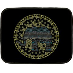 Ornate mandala elephant  Double Sided Fleece Blanket (Mini) 