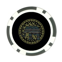 Ornate mandala elephant  Poker Chip Card Guard (10 pack)